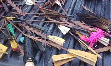 Metal darts used in wire catapults also known as ‘silencers’ in Papua New Guinea