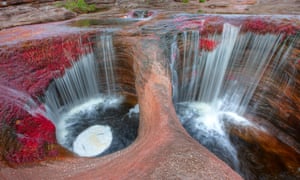 Waterfalls at Cano Cristales in La Macarena.