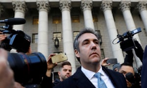 Michael Cohen leaves court in Manhattan.