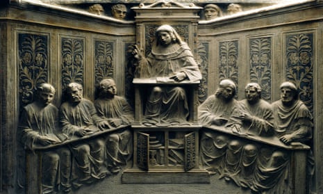 Teaching at the university, from the tomb of P.Canonici, Bologna, Italy
