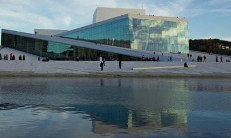 The Oslo Opera House on the city waterfront.