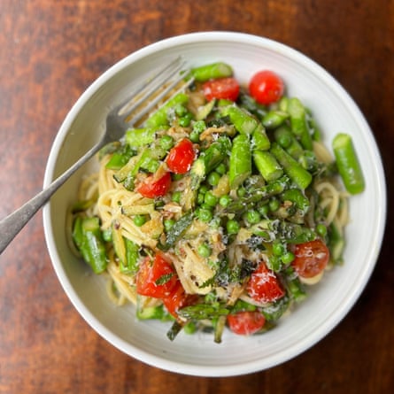 ‘More like a pasta salad’: Cook’s Country’s pasta primavera. Thumbnails by Felicity.