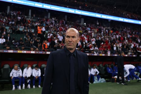 Zinedine Zidane looks on