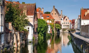Pretty houses and canal in Bruges