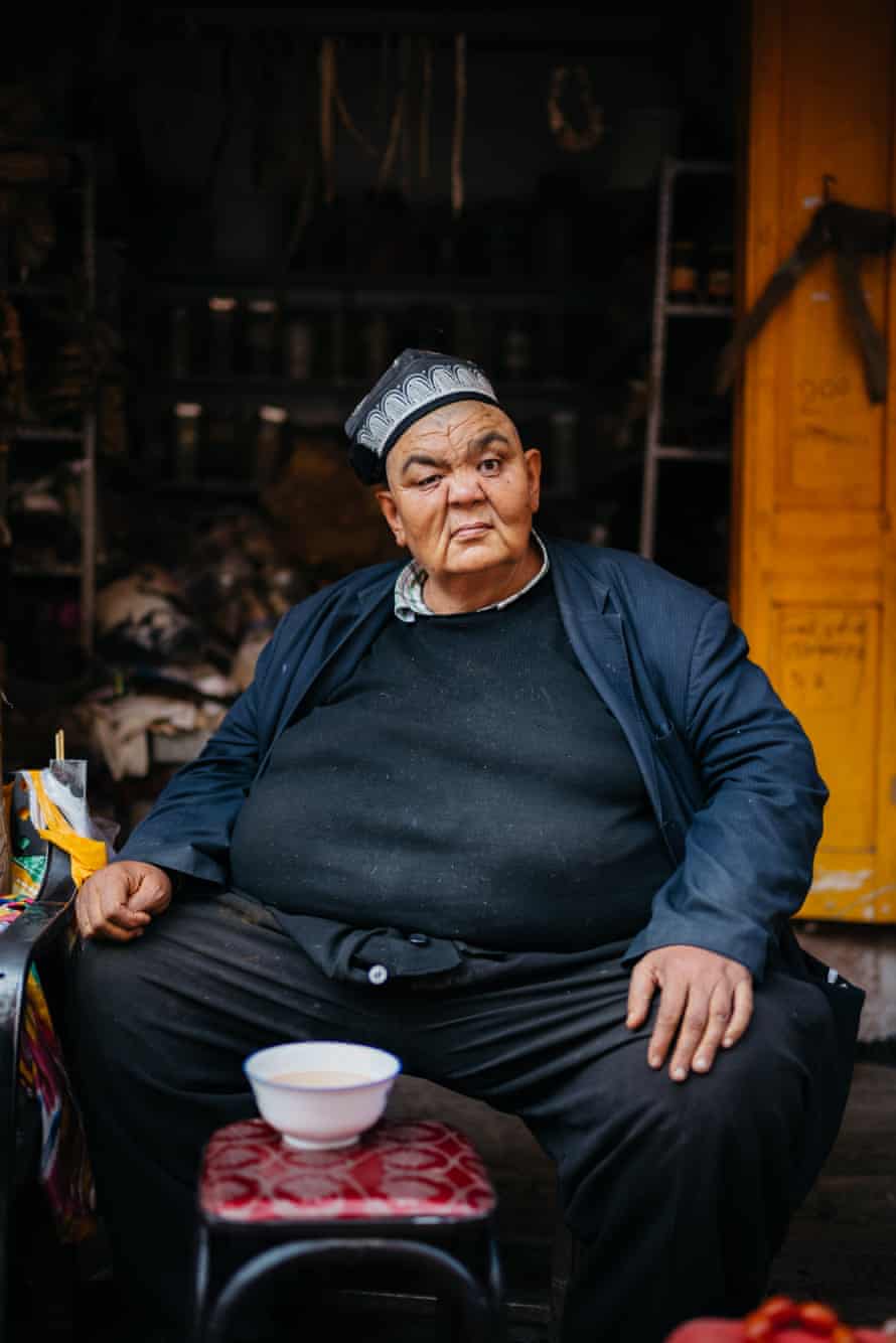 A shopkeeper in Kashgar bazaar.