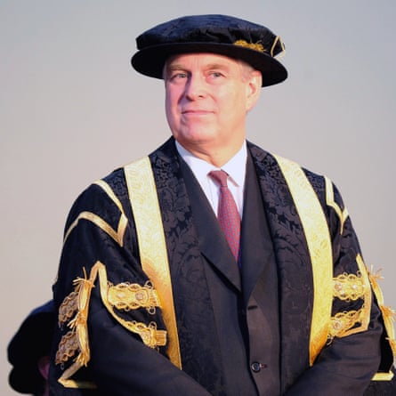 Prince Andrew at a Huddersfield University graduation ceremony in 2015.