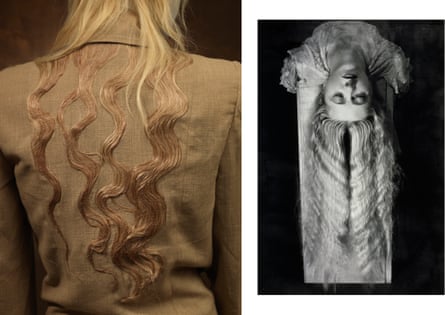 Left: Olivier Theyskens, Spring-Summer 1999 © MoMu, photo: Julien Claessens & Thomas Deschamps. Right: Man Ray, La Chevelure, 1927, private collection, Courtesy Fondazione Marconi, Milan.