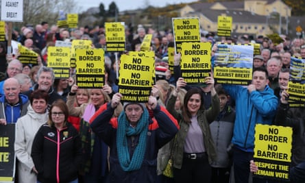 Border Communities Against Brexit protesters near Newry, Northern Ireland, in March.