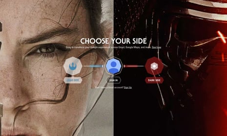 Select your side for Google Star Wars