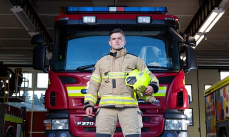 Lloyd Akers, a firefighter from Scunthorpe in Lincolnshire, wonders how his family will get through the winter.