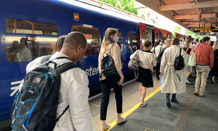Commuters at Vauxhall Railway Station.