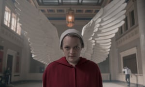 Remarkable ... Elisabeth Moss as Offred.