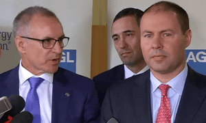South Australian Premier Jay Weatherill and Federal Energy Minister Josh Frydenberg