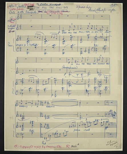 A sheet of music on slightly yellowed paper