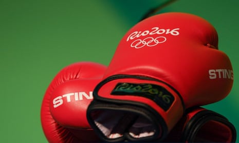 Rio 2016 red boxing gloves
