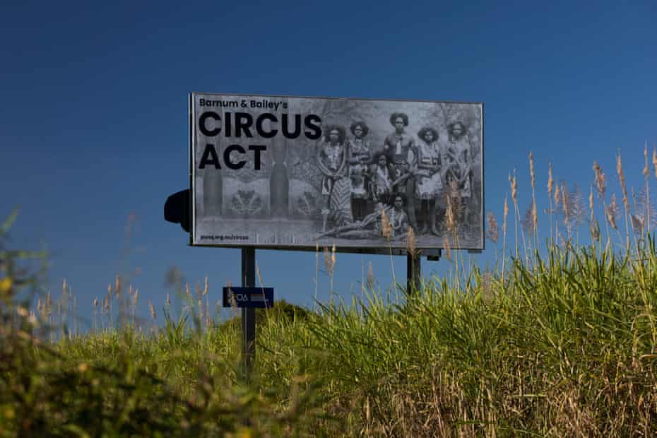 Circus Act notice board on the Bruce Highway, Toobanna.