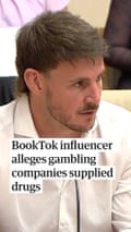 Luke Bateman tells inquiry gambling companies gave him drugs and alcohol – video