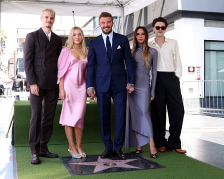 Romeo, Harper, David, Victoria and Cruz Beckham on the Hollywood Walk of Fame, Los Angeles, 12 June 2026.