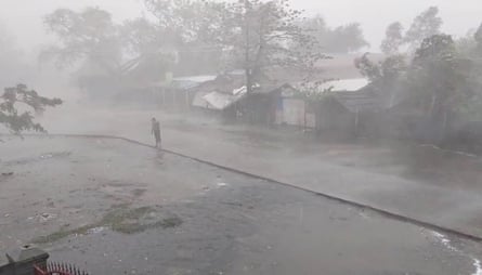 ThekayPyin camp in Sittwe, as Cyclone Mocha approaches.