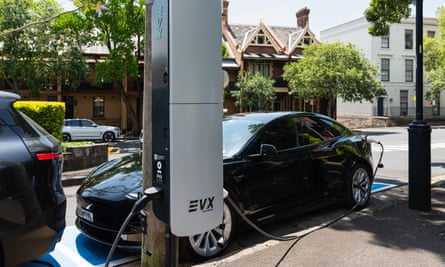 EVX pole-mounted electric car charger in Sydney.