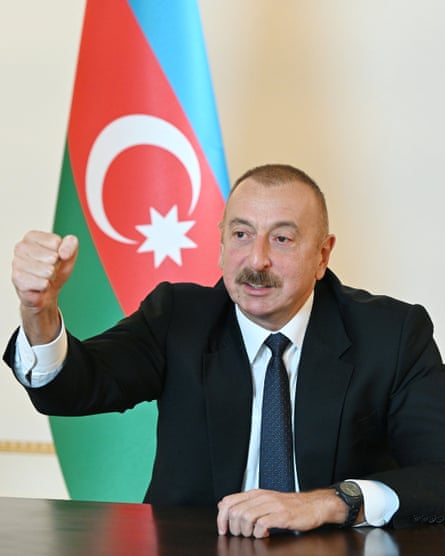 Azerbaijan’s president, Ilham Aliyev, address the nation in Baku