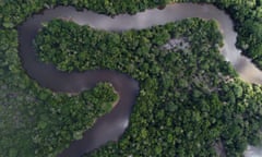 View of the amazon river from above