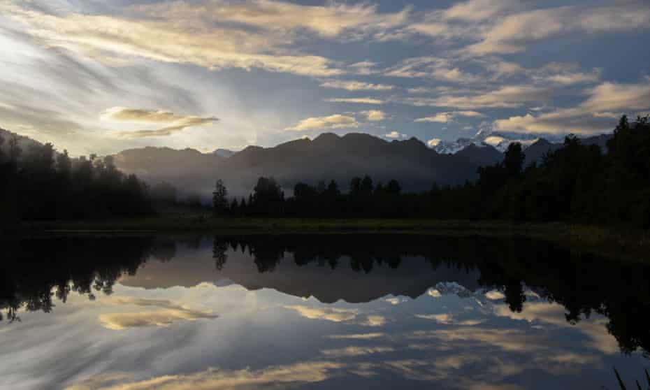 Matherson Lake near the township of Fox Glacier in southern island of New Zealand. 