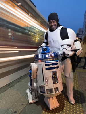 Richard and his R2 unit. There are around 400 similar droids in the world, built by Star Wars enthusiasts like Richard, who have formed a droid builders’ club called Astromech