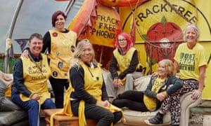 ‘We’re cute and we’re easily damaged. If the cops manhandle us, they’re going to look awful for it’: some of the activists at their Preston New Road camp.
