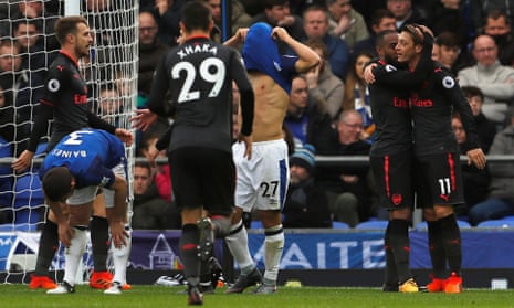 Premier League - Everton vs Arsenal<br>Soccer Football - Premier League - Everton vs Arsenal - Goodison Park, Liverpool, Britain - October 22, 2017 Everton's Nikola Vlasic looks dejected after Arsenal's Alexandre Lacazette scores their third goal Action Images via Reuters/Lee Smith EDITORIAL USE ONLY. No use with unauthorized audio, video, data, fixture lists, club/league logos or "live" services. Online in-match use limited to 75 images, no video emulation. No use in betting, games or single club/league/player publications. Please contact your account representative for further details.