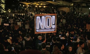 Protestors against a scheduled speaking appearance by Milo Yiannopoulos fill Sproul Plaza on the University of California at Berkeley campus in 2017.