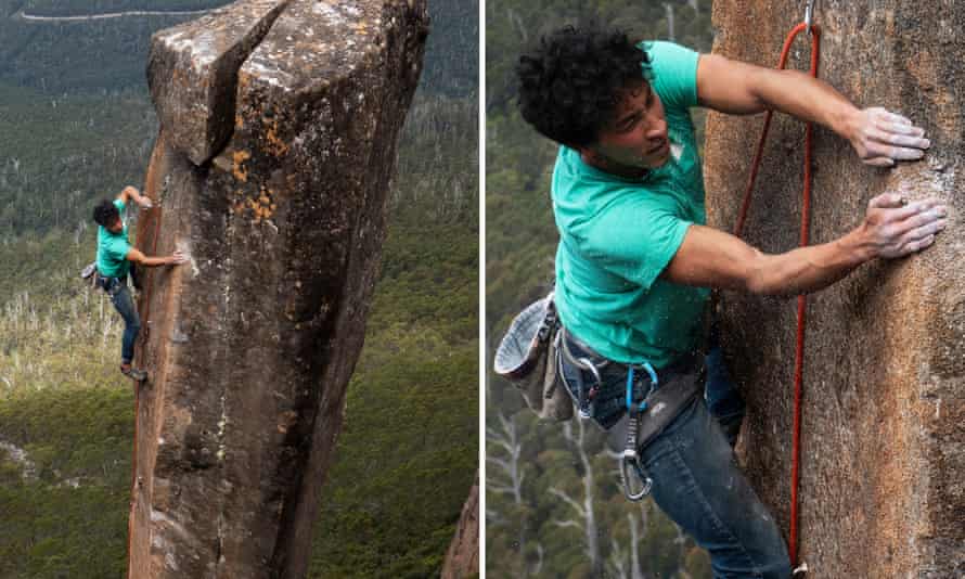 David Tan climbs Slap Dancer route on Albert’s Tomb