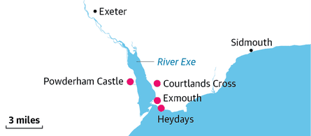 Exmouth and River Exe estuary map