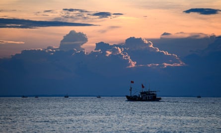 A photograph taken in August 2022 shows a fishing boat near Vietnam’s Ly Son island, close to a disputed archipelago in the South China Sea region