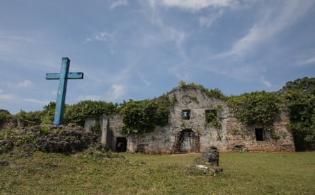 The ruins of a 400-year-old Catholic church at Fuga Island