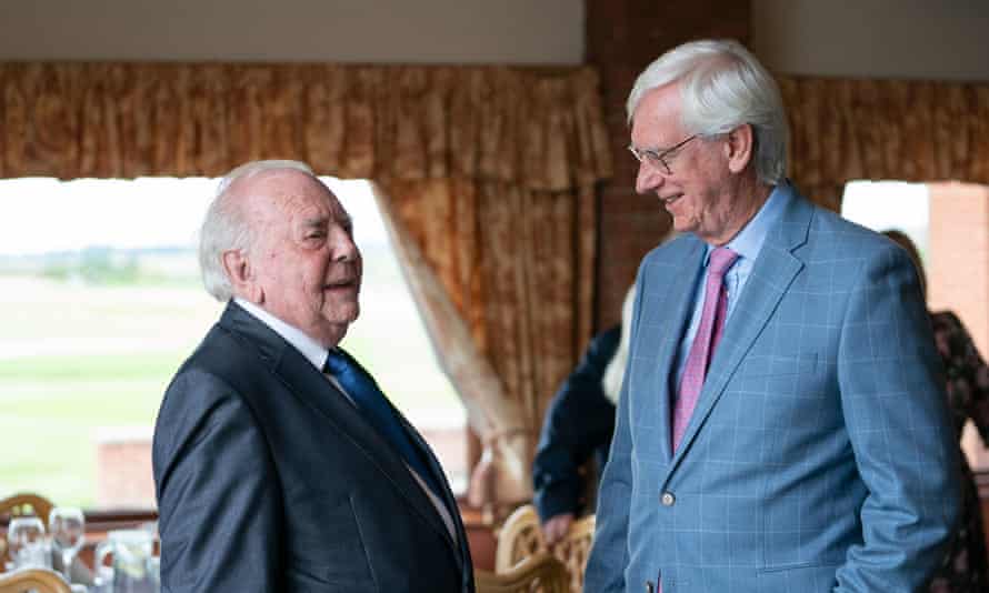 Ted Warner (left) meets Francis Wells (right), the consulting surgeon at Royal Papworth Hospital who performed his heart transplant in 1990, for the first time since the operation.