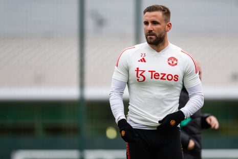 Luke Shaw during Manchester United training