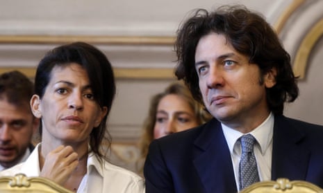 Italian right-to-die activist Marco Cappato with DJ Fabo’s girlfriend, Valeria Imbrogno