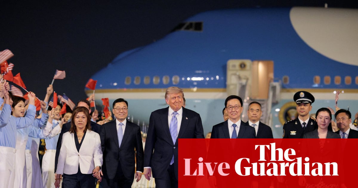 Donald Trump greeted in Beijing with red carpet and fanfare ahead of high-stakes summit with Xi Jinping – live updates