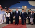 Donald Trump greeted in Beijing with red carpet and fanfare ahead of high-stakes summit with Xi Jinping – live updates