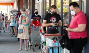 Shoppers wait for Coles in Maylands, Perth to open on Monday.