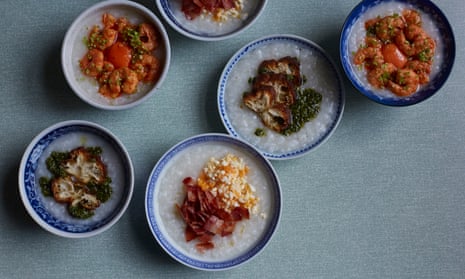 Tata eatery's recipes for a quick-fix congee, asian green sauce and prawn congee