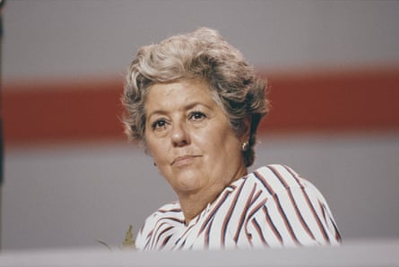 Betty Boothroyd at the Labour party conference in Blackpool, 1985.