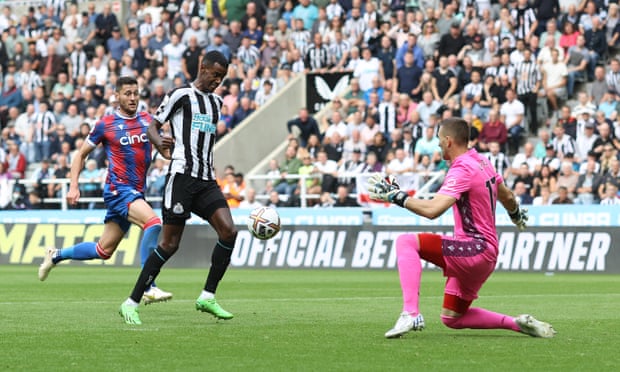Alexander Isak is thwarted by Vicente Guaita.