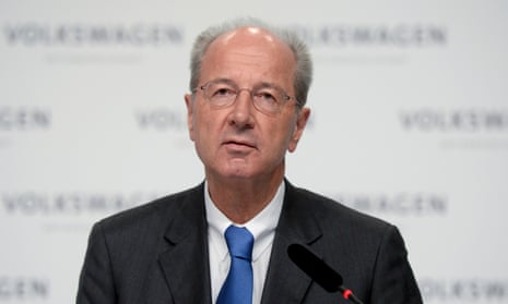 Volkswagen chairman Hans Dieter Pötsch at a press conference