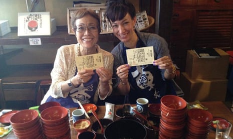 Marie Matsuki Mockett, right, and her mother in Morioka, Iwate Prefecture, Japan.