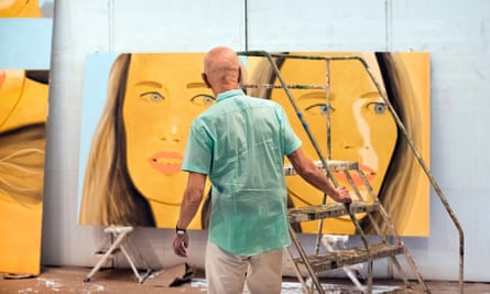 ‘The fire hasn’t abated’ … Katz at work in his studio.