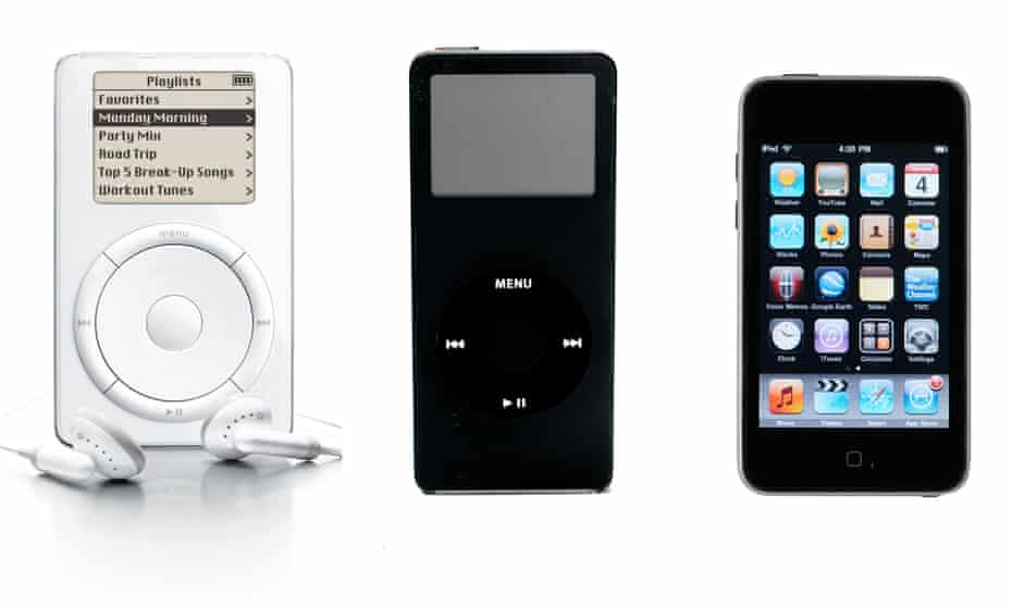 ipod, an iPod Nano, and iPod Touch