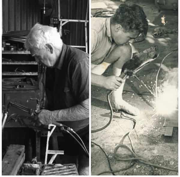Darryl Scherer at work in his shed