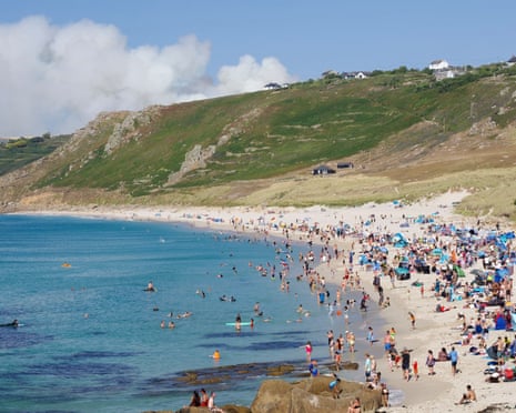 A pall of smoke over Cape Cornwall coming from a wildfire near Land’s End airport.